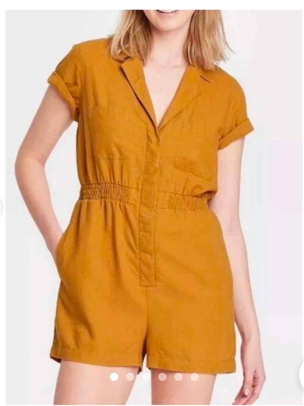 Mustard Short Sleeve Women's Romper